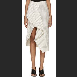 Ruffle-detail linen skirt